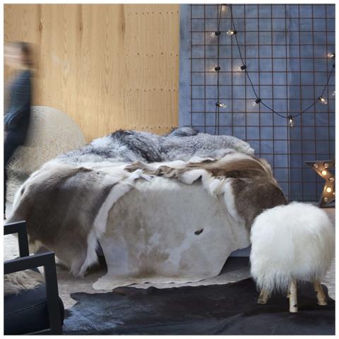 Tappeto In Vera Pelle Bovina Marrone E Bianco 180x220 Cm - Foto 1