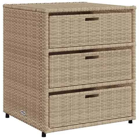 Armadietto Portaoggetti Da Giardino Beige 55x59x69cm Polyrattan - Foto 2