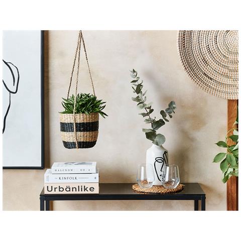 Vaso Per Fiori Alghe Marine Naturale E Nero 64 Cm Ruffe - Foto 1