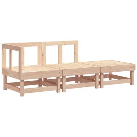 Set Salotto Da Giardino 3 Pz In Legno Massello Di Pino - Foto 1