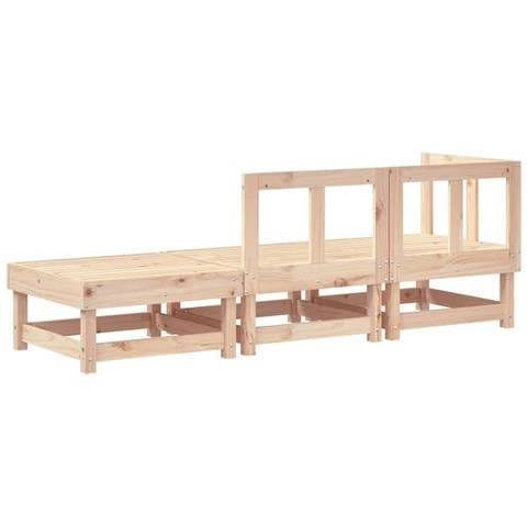 Set Salotto Da Giardino 3 Pz In Legno Massello Di Pino - Foto 2