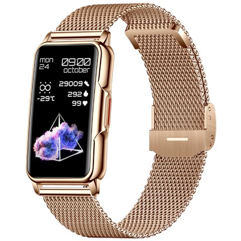 Smartwatch 5.0 Con Antifurto E Cinturino Milanese In Acciao Inox, Oro - Foto 1