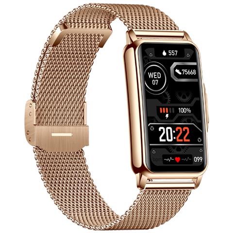 Smartwatch 5.0 Con Antifurto E Cinturino Milanese In Acciao Inox, Oro - Foto 2