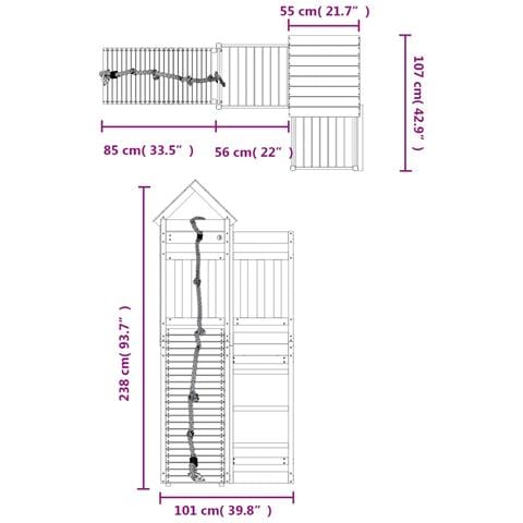 Casetta Con Arrampicata In Legno Di Pino Impregnato - Foto 8