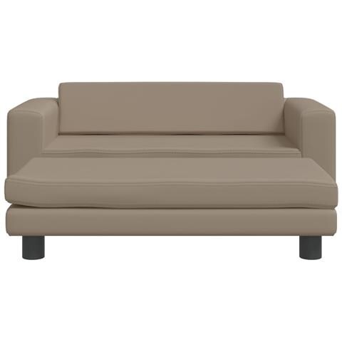 Divano Bambini Poggiapiedi Cappuccino 100x50x30 Cm Similpelle - Foto 3