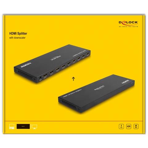 Splitter HDMI 1 x HDMI in a 8 x HDMI in uscita 4K 60 Hz con ridimensionatore - Foto 4