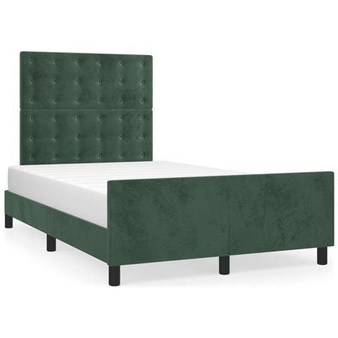 Giroletto Con Testiera Verde Scuro 120x190 Cm In Velluto - Foto 2