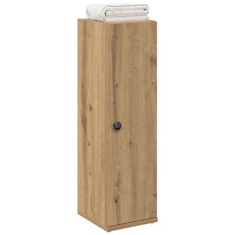Mobile Da Bagno Con Portarotolo Rovere Artigianale 20,5x22x72cm - Foto 1