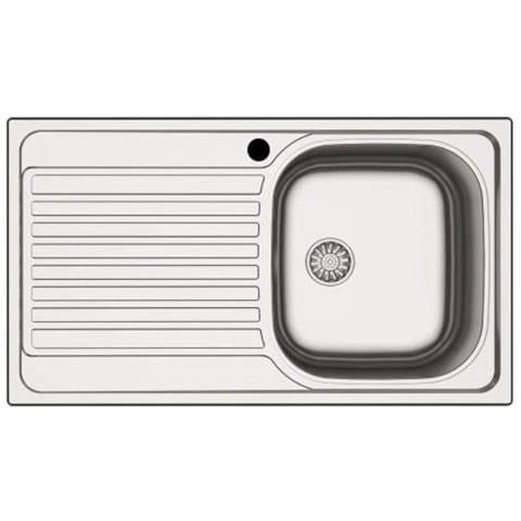 Lavello Incasso Cucina Mp861vsx Acciaio 86x50 Cm Una Vasca E Gocciolatoio Sinistro - Foto 1