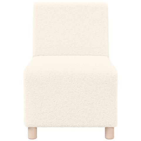 Divano Sedia Crema 55 cm Tessuto Riccio Effetto Lana - Foto 2