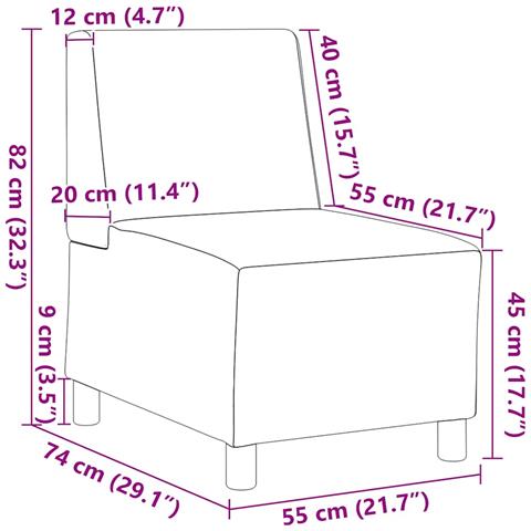Divano Sedia Crema 55 cm Tessuto Riccio Effetto Lana - Foto 8