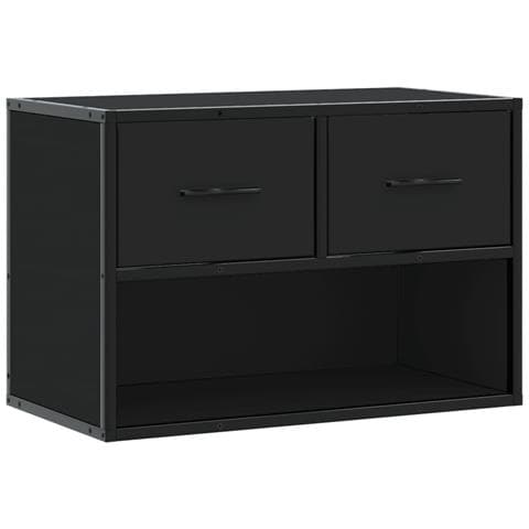 Mobile Porta Tv Nero 60x31x39,5cm In Truciolato E Metallo - Foto 2