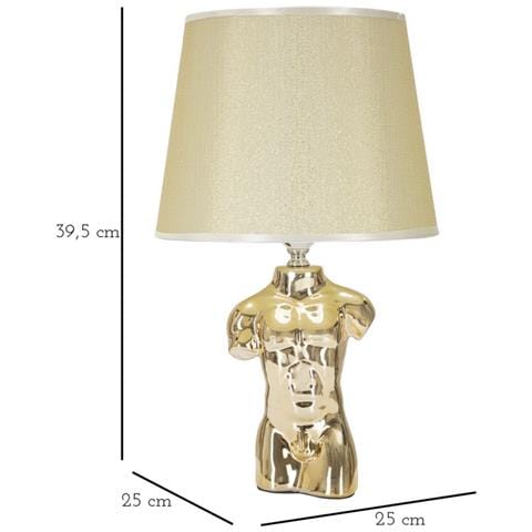 Lampada Da Tavolo Uomo - Oro - Ceramica - 25x25x42,5 Cm - Foto 6