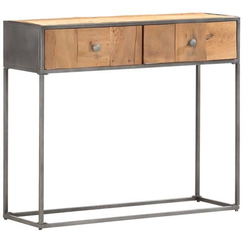 Lusso Casadino -  Tavolo Consolle 90x30x75 Cm In Legno Massello Di Recupero - Foto 2