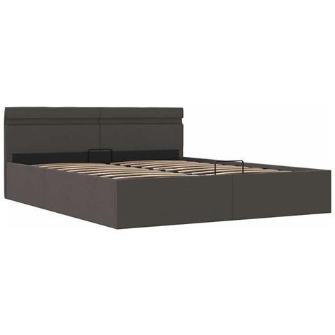 Lusso Casadino -  Giroletto Con Contenitore E Led Grigio Scuro Tessuto 100x200 Cm - Foto 2