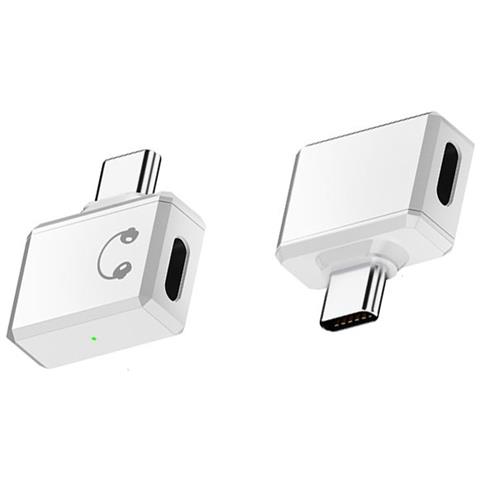 Adattatore Lighting Femmina A Usb-c Maschio Angolato Per Auricolari - Ascolto, Chiamate E Controllo White - Foto 1