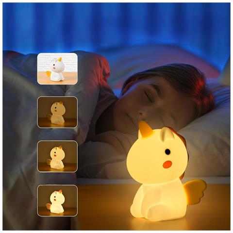 Uraqt Luce Notturna Unicorno Led In Silicone Colorata Per Bambini Regolabile - Foto 2