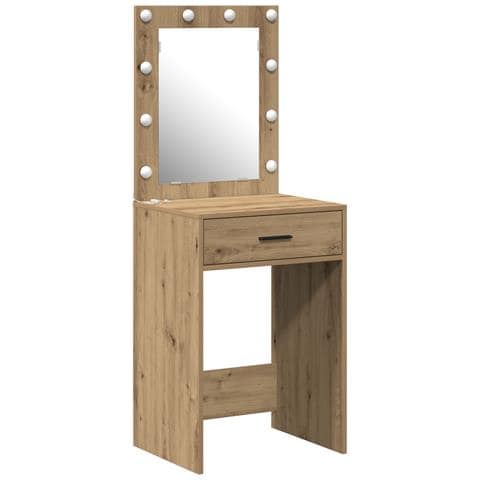 Tavolo toletta con luci LED Rovere artigianale 50x41x135 cm - Foto 1
