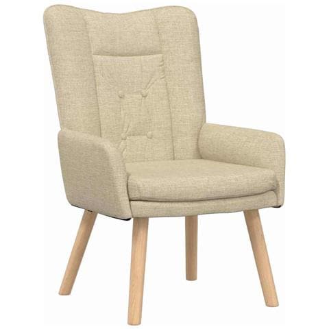 Sedia rilassante Crema 63 x 67 x 94 cm Tessuto - Foto 1