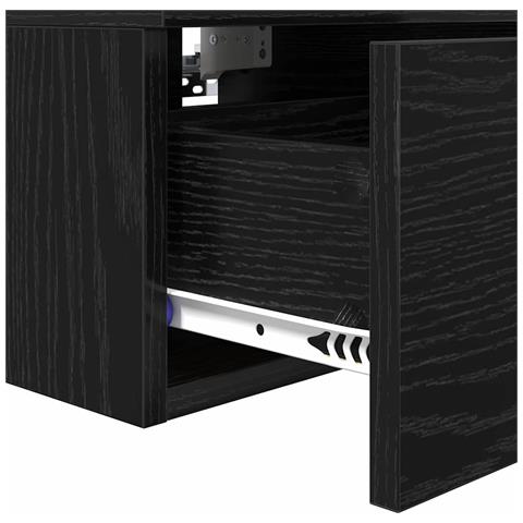 Armadio da Notte Rovere nero 34 x 30 x 20 cm Legno multistrato - Foto 9