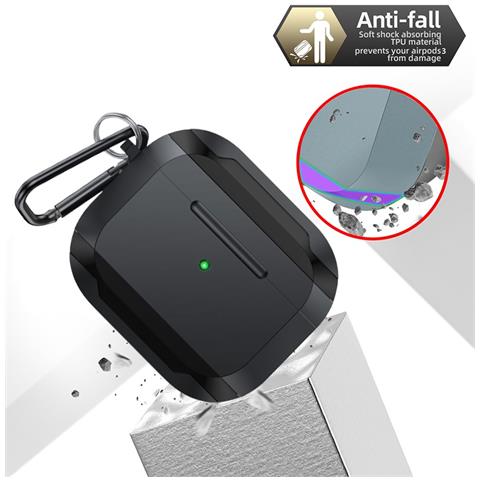Custodia Protettiva Antiurto In Pc Compatibile Con Apple Airpods Pro 3 Con Gancio - Foto 2