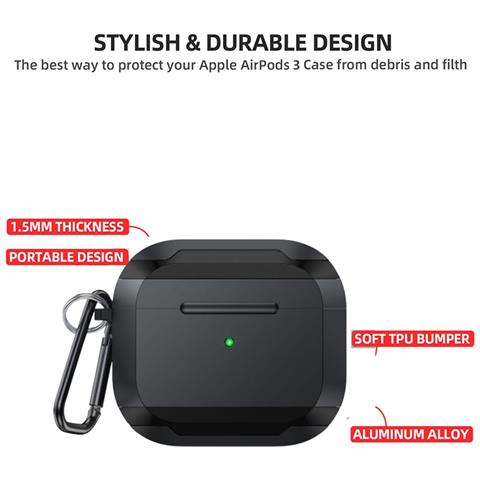 Custodia Protettiva Antiurto In Pc Compatibile Con Apple Airpods Pro 3 Con Gancio - Foto 5