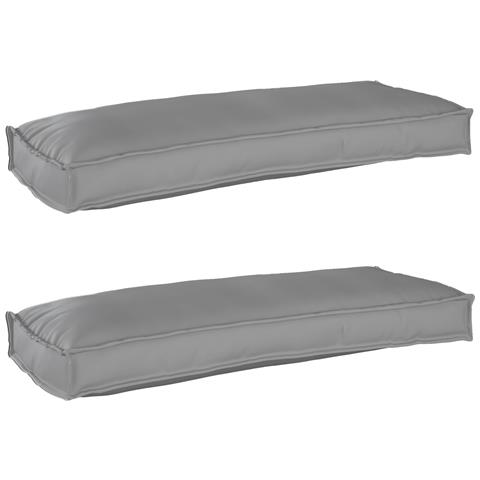 Set di Cuscini per Pallet 2 pcs Grigio 100 x 40 x 8 cm - Foto 1