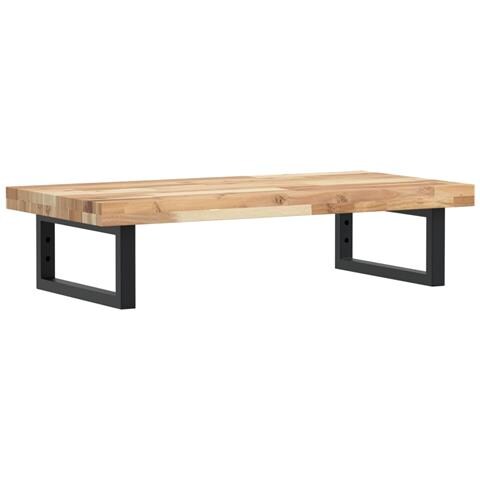 Ripiano a Parete per Lavabo in Acciaio e Massello di Acacia - Foto 1