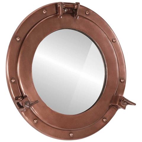 Lusso Casadino - Specchio Da Parete Design Oblò Ø38 Cm In Alluminio E Vetro - Foto 2