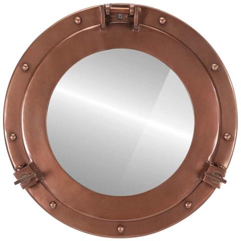 Lusso Casadino - Specchio Da Parete Design Oblò Ø38 Cm In Alluminio E Vetro - Foto 1