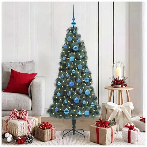 Albero di Natale artificiale preilluminato con set di palline - Foto 2