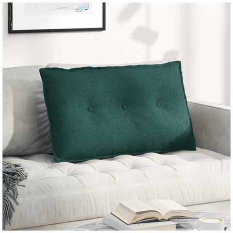 Cuscino per Schiena Verde Scuro 80 x 19 x 50 cm Tessuto - Foto 2
