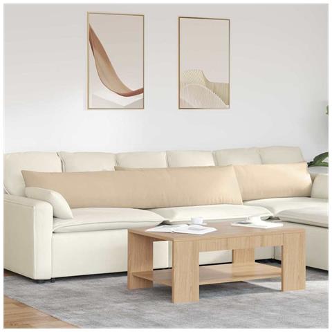 Cuscini da Divano 2 pcs Crema 200 x 40 cm Tessuto - Foto 2