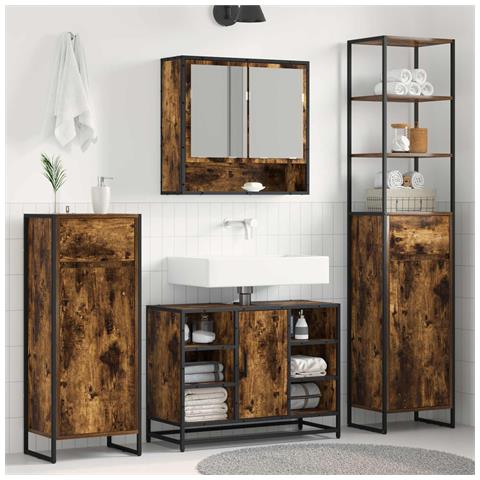 Mobile da Bagno con cassetto Quercia Fumosa 40 x 30 x 100 cm - Foto 2