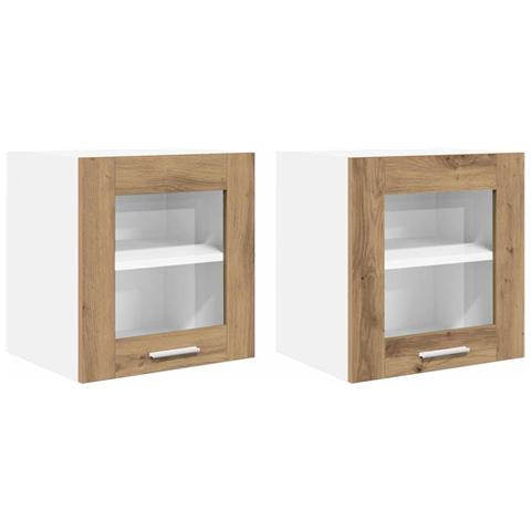 Armadio pensile Riga 2 pcs Rovere artigianale 40 x 31 x 40 cm - Foto 1