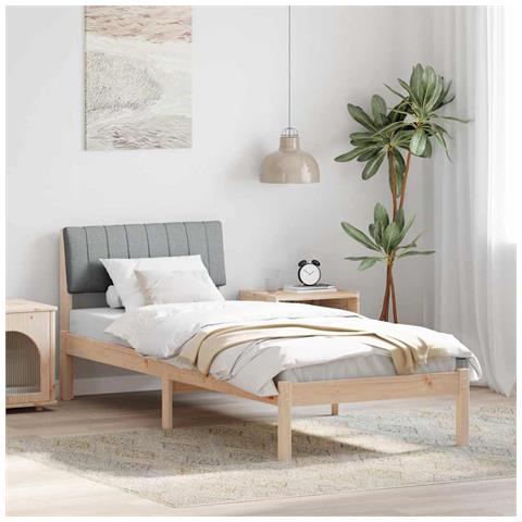 Struttura del Letto Marrone e grigio chiaro 75 x 190 cm - Foto 2