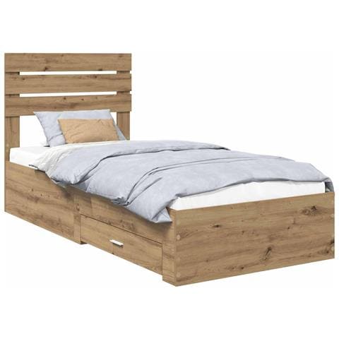 Struttura del letto con cassetto con testiera Legno multistrato - Foto 1