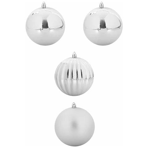 Set di Palle di Natale 4 pcs Argento Plastica - Foto 1