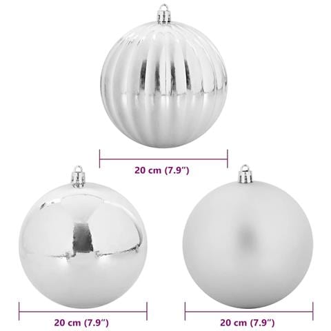 Set di Palle di Natale 4 pcs Argento Plastica - Foto 5