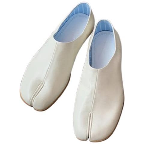 Scarpe Split Toe Comode - Scarpe Basse In Pu E Microfibra Per Uso Quotidiano White 39 - Foto 1