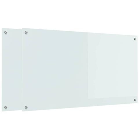 Rivestimento da Cucina 2 pcs Bianco 110 x 60 cm vetro temperato - Foto 1