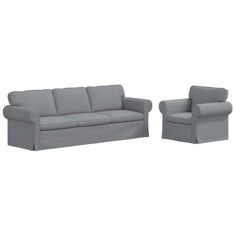 Divano 2 pcs Grigio chiaro 245 x 82 x 80 cm Tessuto - Foto 1