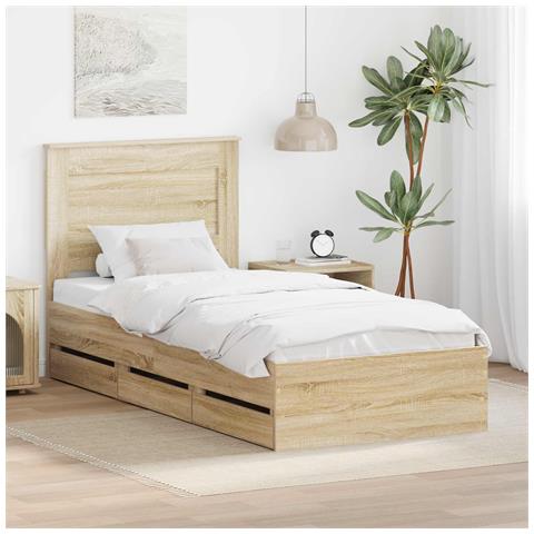 Struttura del letto con cassetto Rovere Sonoma 75 x 190 cm - Foto 2