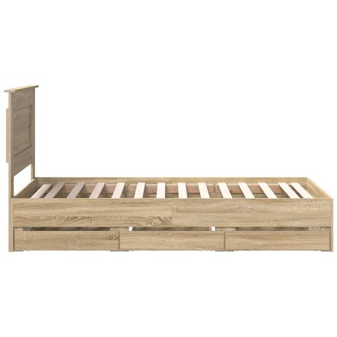 Struttura del letto con cassetto Rovere Sonoma 75 x 190 cm - Foto 9