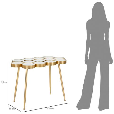 Tavolo Consolle Vkh623-oro-metallo-100x55x70 Cm - Foto 8