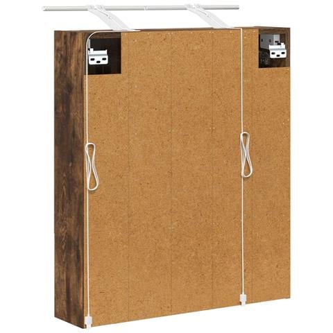 Mobiletto per specchio da bagno Rovere fumé 60 x 14.5 x 70 cm - Foto 9