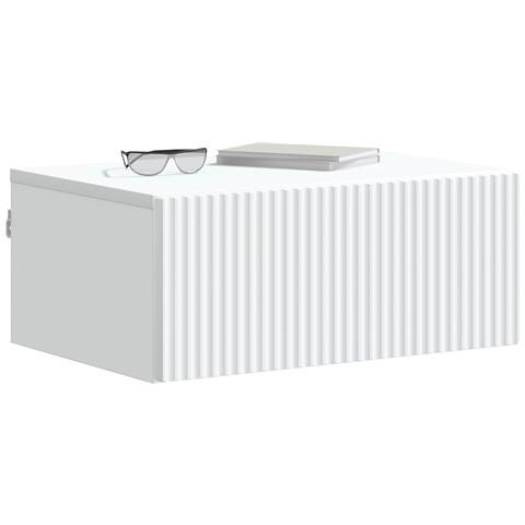 Mobiletto da notte a muro con cassetto Bianco 49 x 34,5 x 20 cm - Foto 2