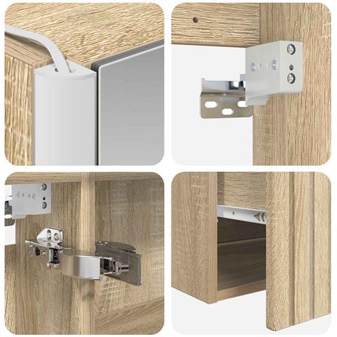 Set di Armadi da Bagno 5 pcs Rovere Sonoma 53 x 15,5 x 70 cm - Foto 9