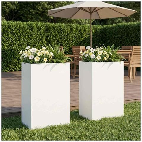 Vaso da giardino 2 pz Bianco 50 x 40 x 75 cm - Foto 2