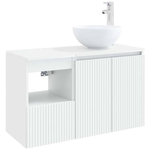 Set di mobili per il bagno 2 pz Bianco Legno ingegnerizzato - Foto 1